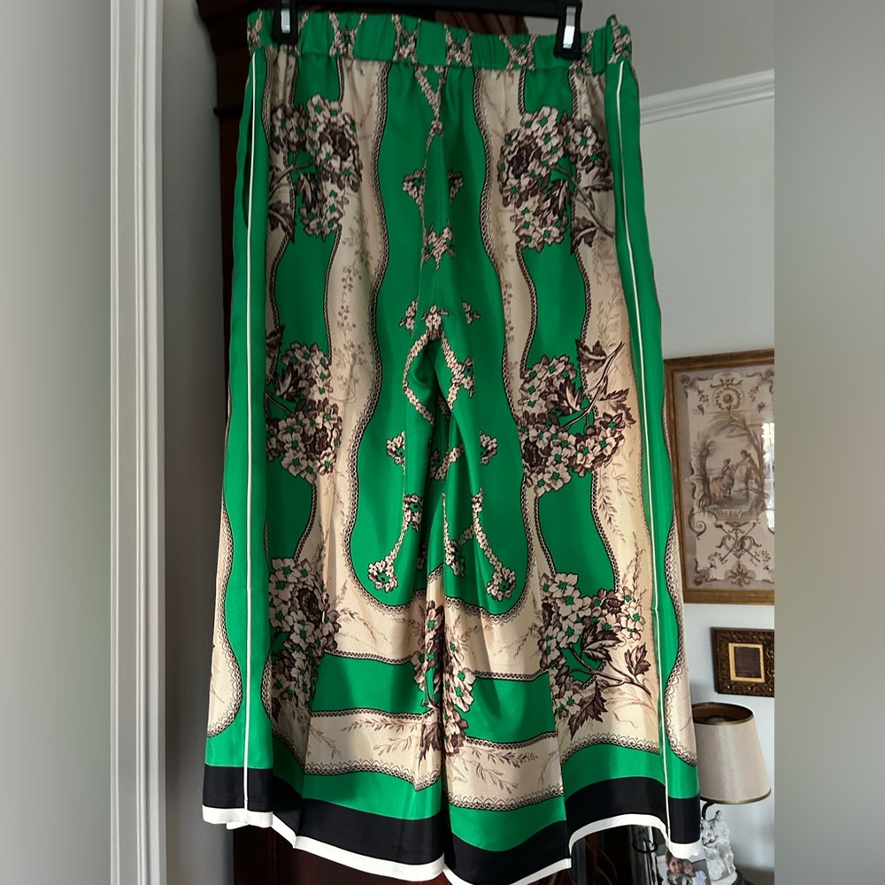 Gucci Palazzo Silk Cropped Pants Size 42 - Picture 5 of 15